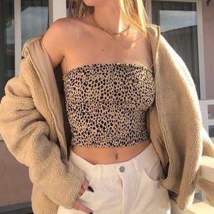 Brandy Melville Jenny Tube Top Leopard